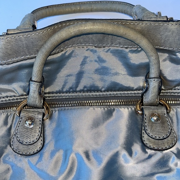 Authentic Vintage TOD’S Pashmy Small Satchel Handbag ~ In Grey Lizard/Nylon - Picture 7 of 16